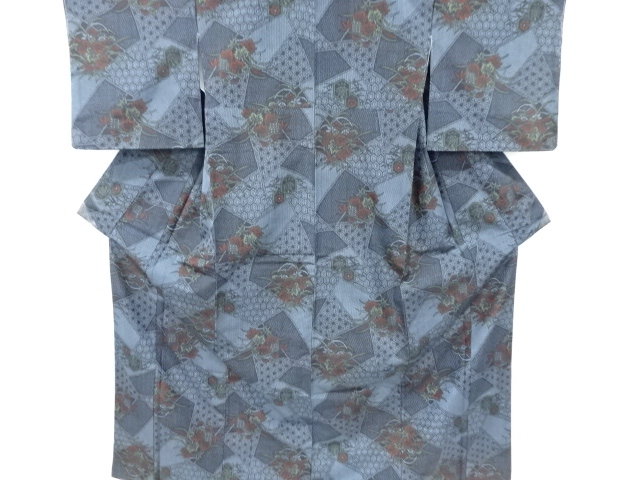 リサイクル　未使用品　花古典柄織り出し西陣伝承紬着物